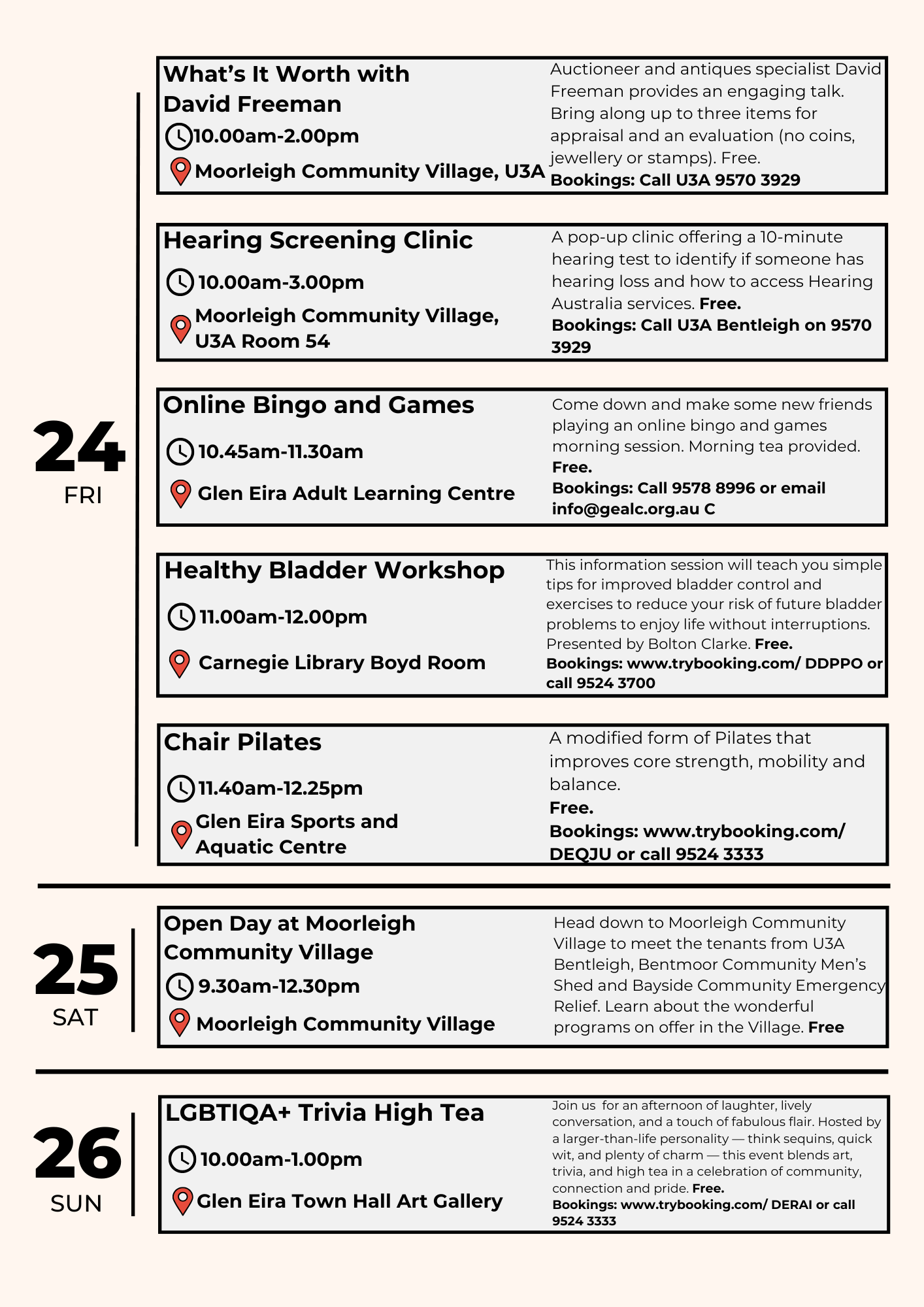 Seniors Festival Events Glen Eira