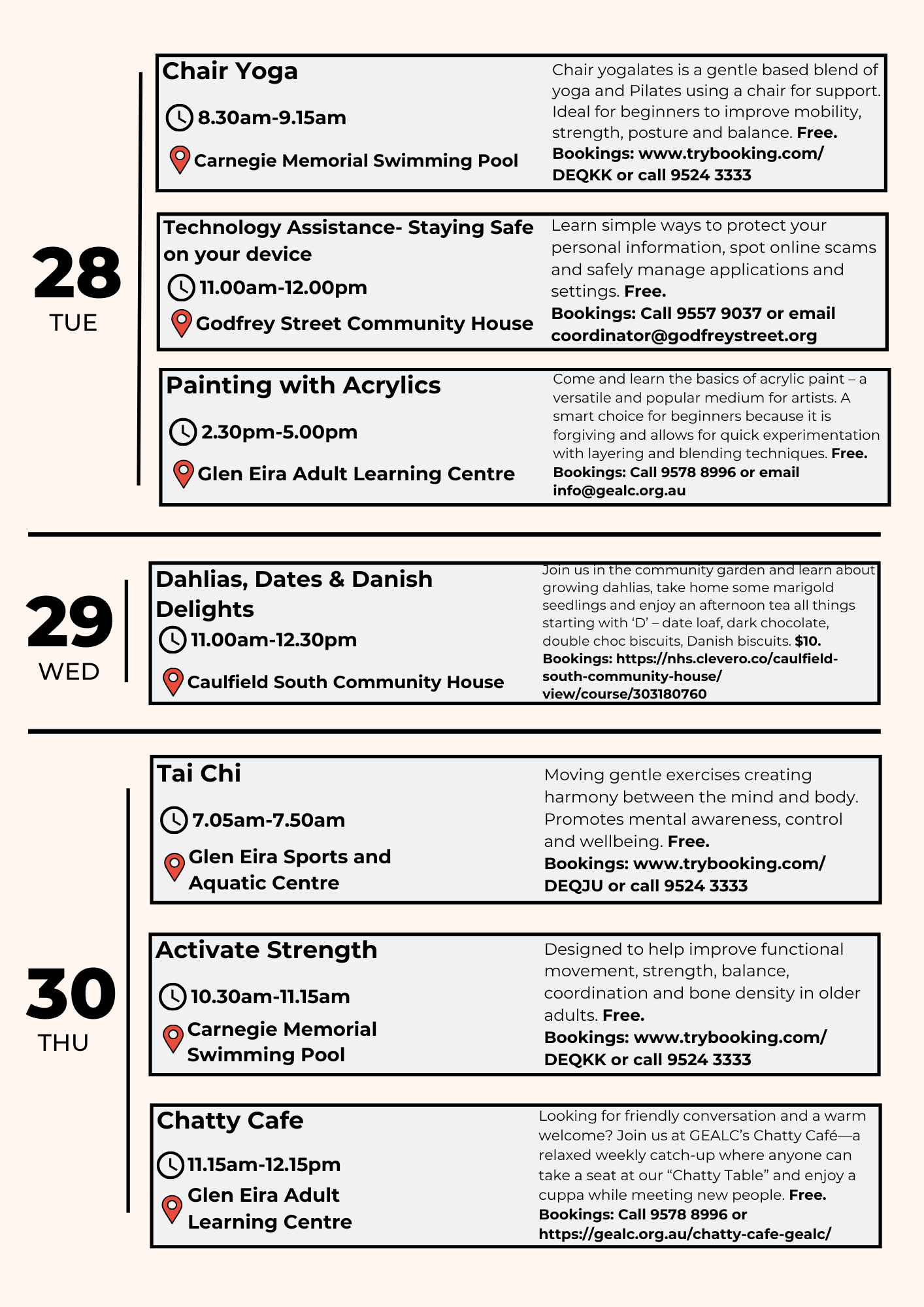 Seniors Festival Events Glen Eira