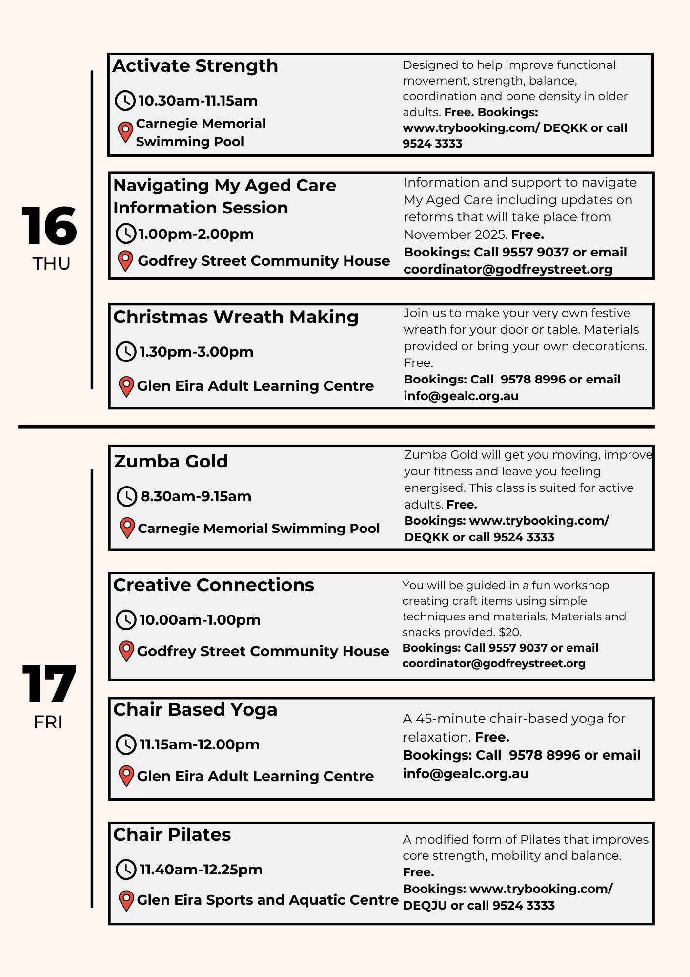 Seniors Festival Events Glen Eira