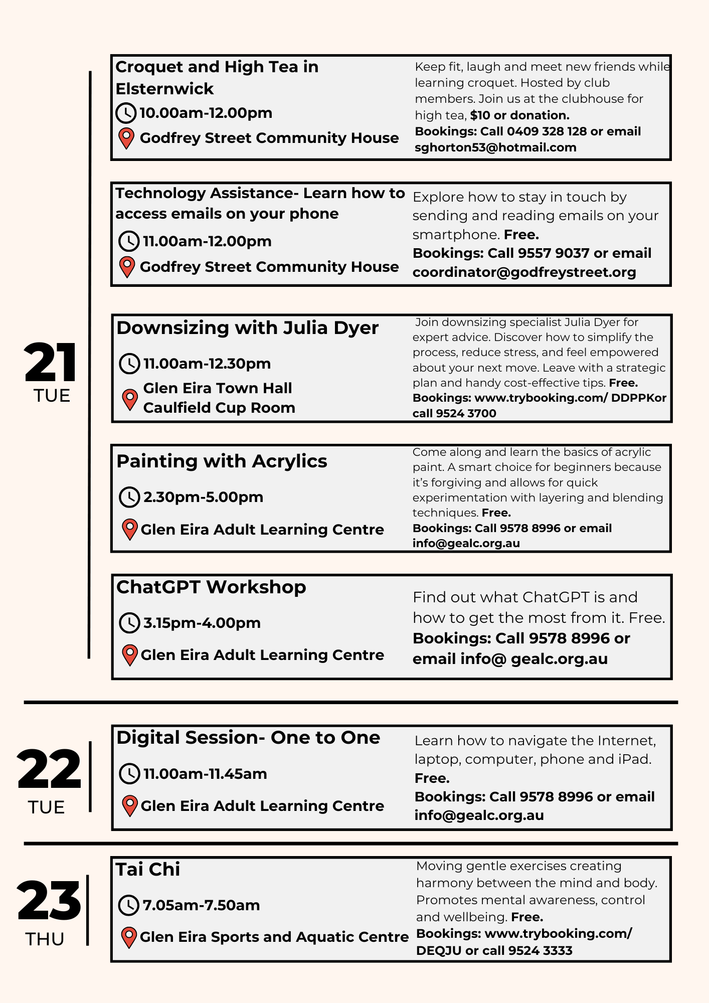Seniors Festival Events Glen Eira