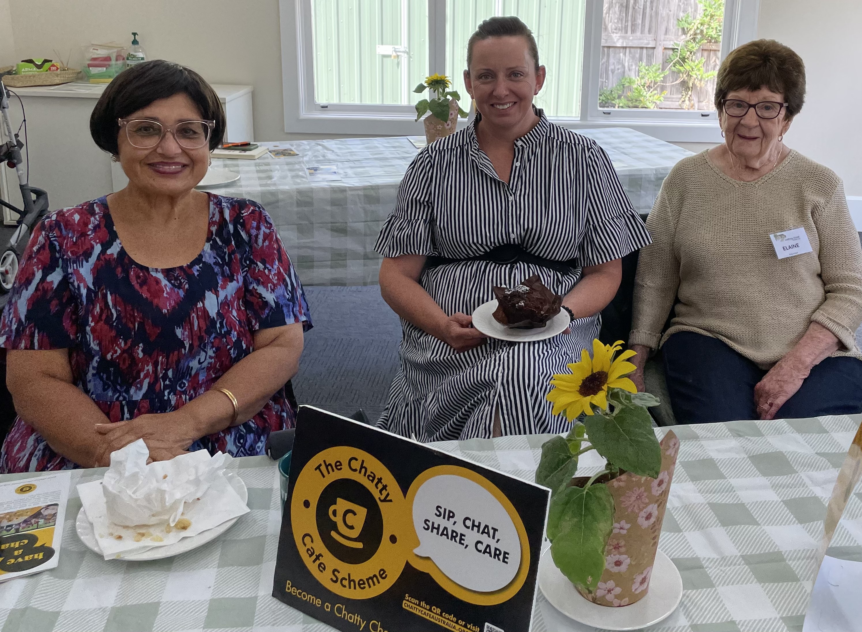 Godfrey St Chatty Cafe Volunteers Tania and Elaine with Manager Allison