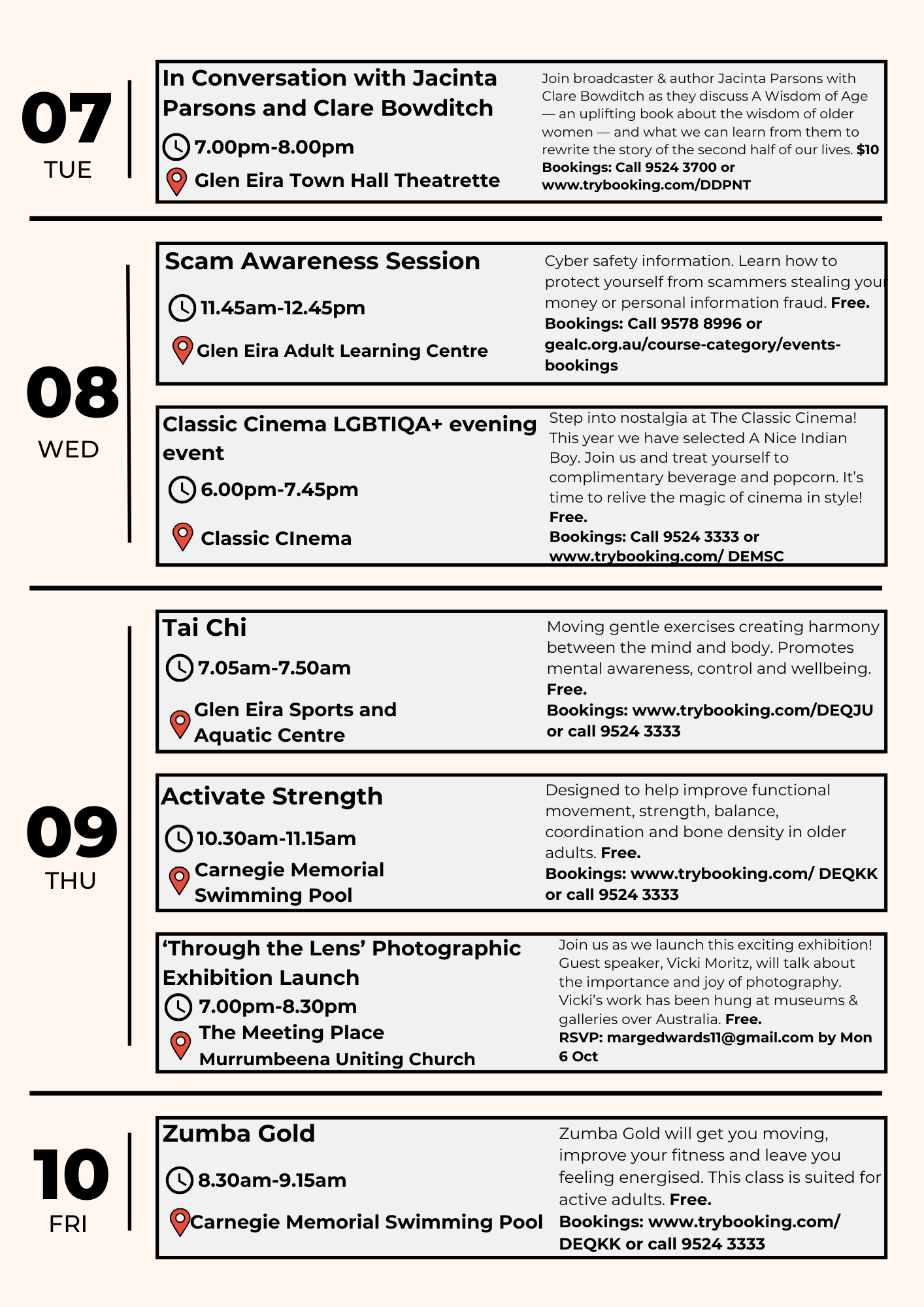 Seniors Festival Events Glen Eira