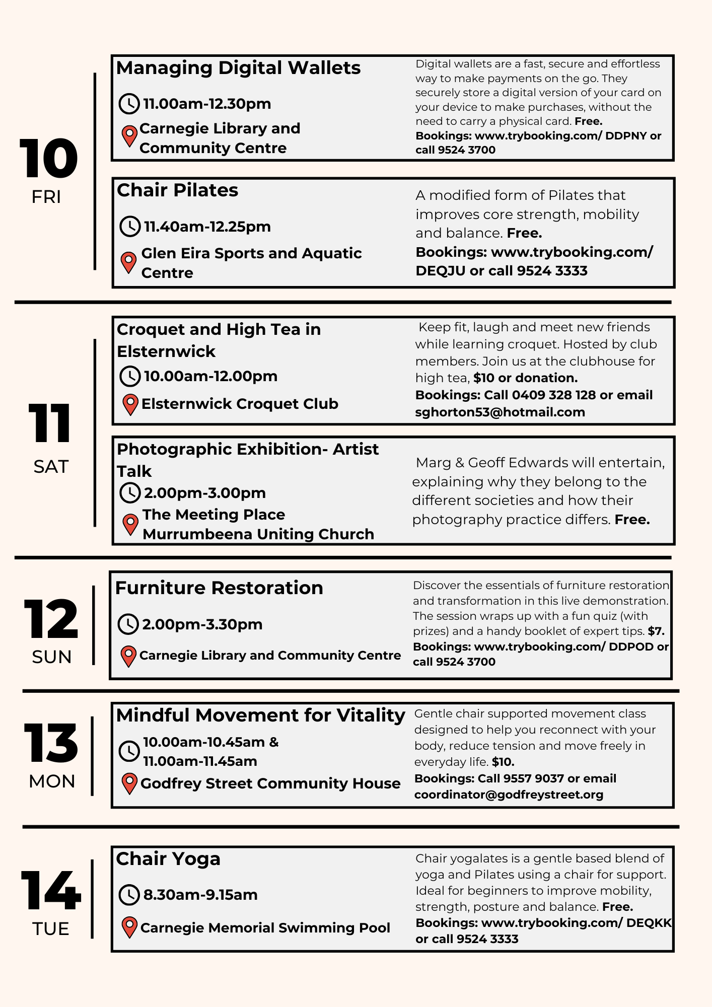 Seniors Festival Events Glen Eira