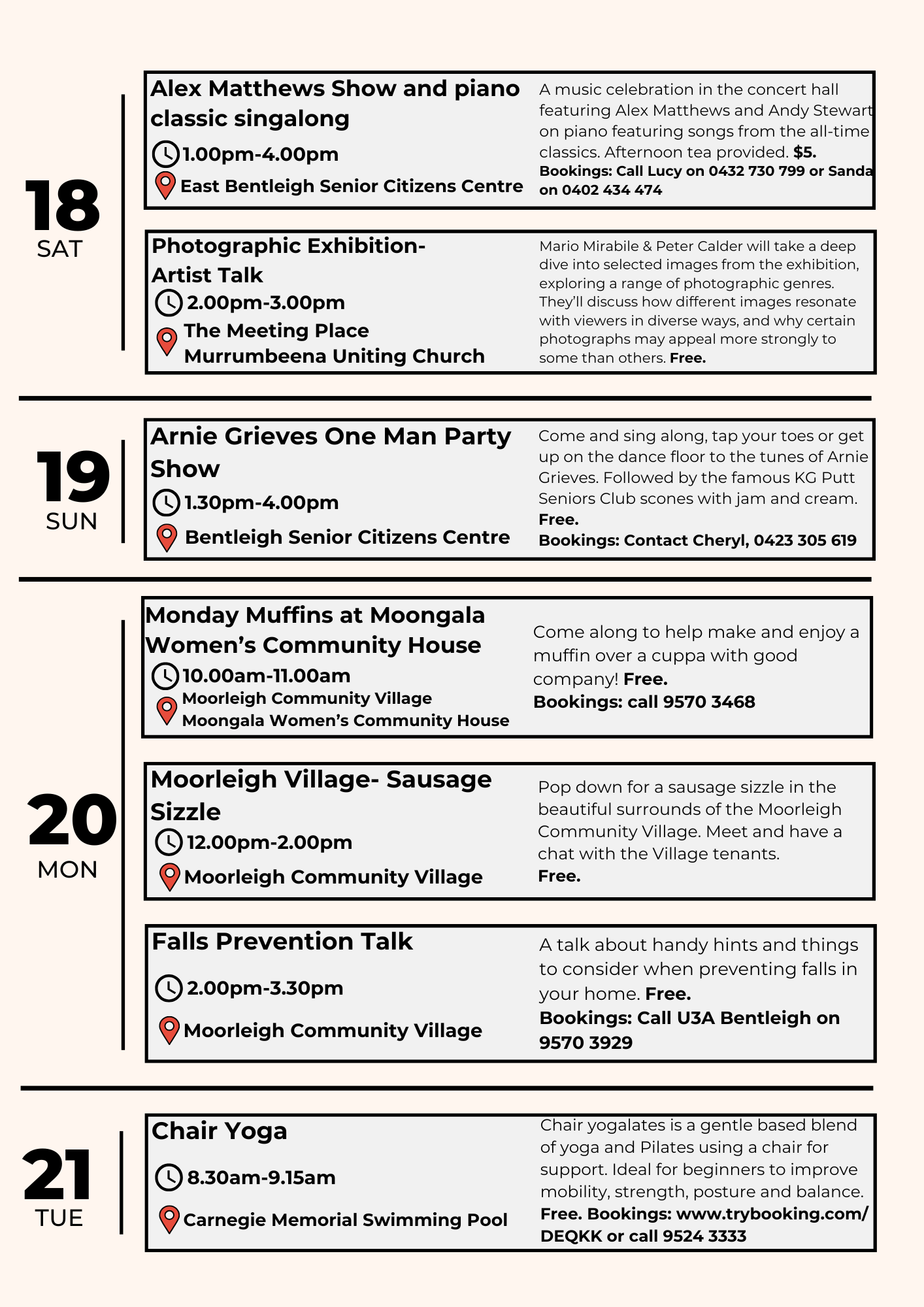 Seniors Festival Events Glen Eira