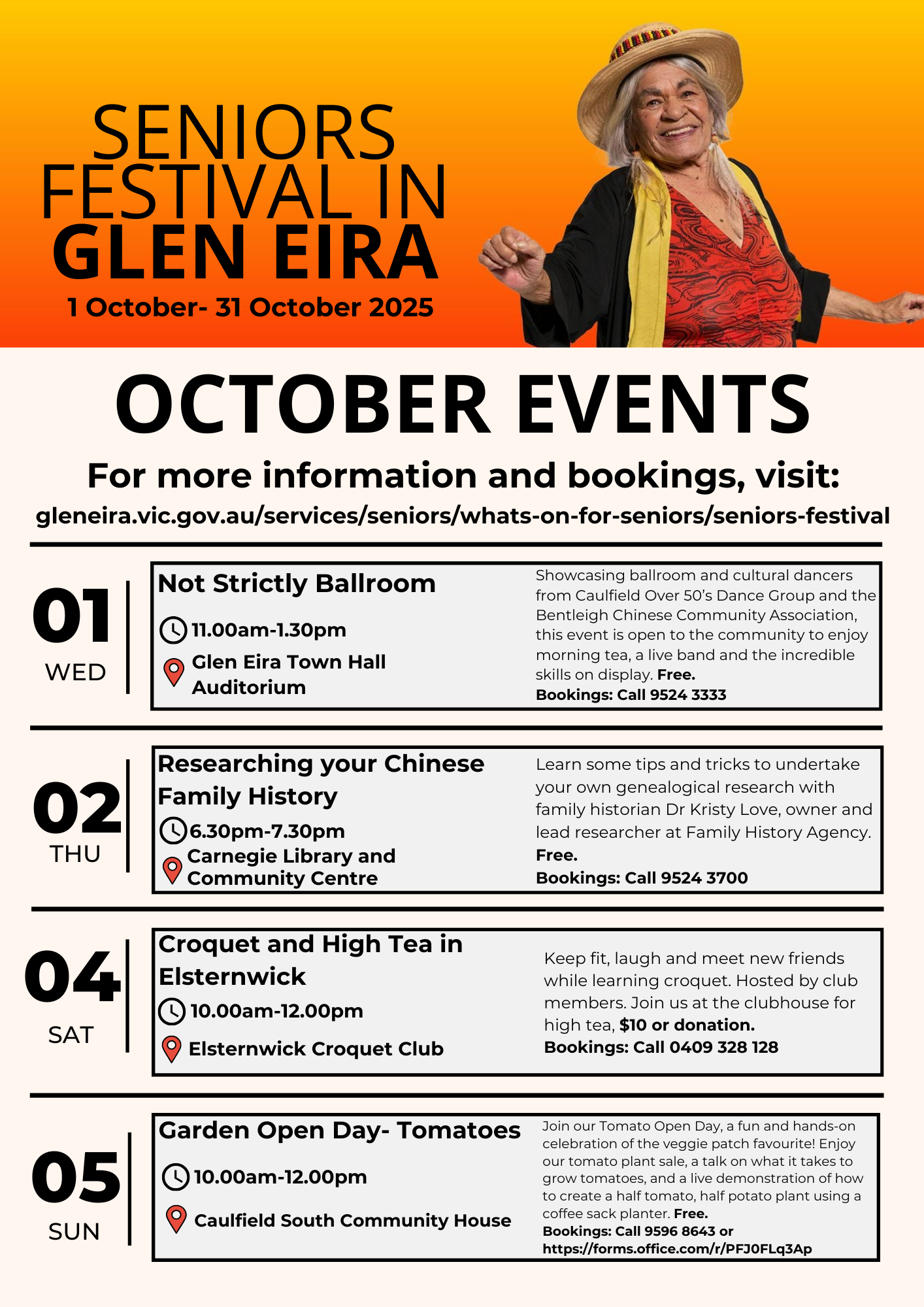 Seniors Festival Events Glen Eira