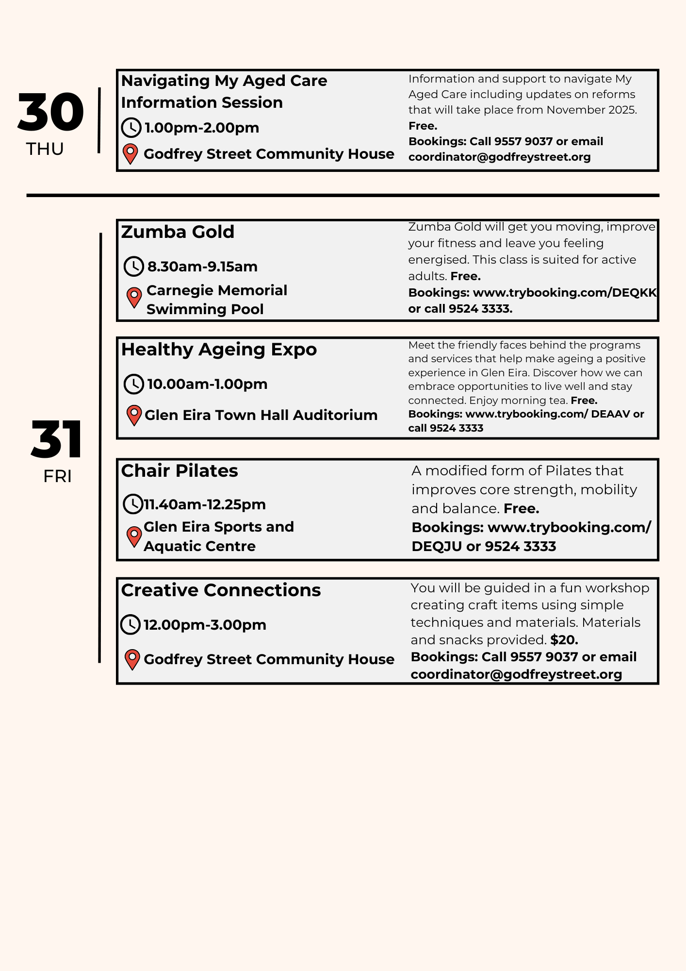 Seniors Festival Events Glen Eira